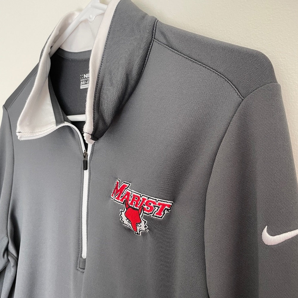 Unisex Gray Long Sleeve MARIST UNIVERSITY Nike Golf Zip Sweat Shirt Size Medium